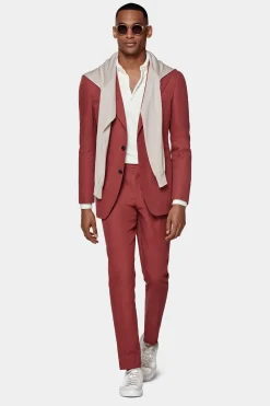 SUITSUPPLY Havana Anzug Rot-Männlich Casual Anzüge