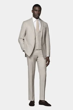 SUITSUPPLY Havana Anzug Sand-Männlich Hochzeitsanzüge