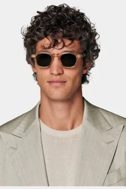 SUITSUPPLY Havana Anzug Sand Fischgrätmuster-Männlich Business Anzüge