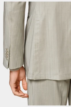 SUITSUPPLY Havana Anzug Sand Fischgrätmuster-Männlich Business Anzüge