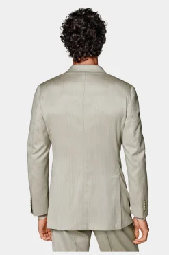 SUITSUPPLY Havana Anzug Sand Fischgrätmuster-Männlich Business Anzüge