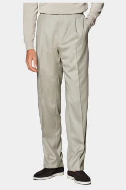 SUITSUPPLY Havana Anzug Sand Fischgrätmuster-Männlich Business Anzüge