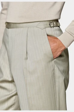 SUITSUPPLY Havana Anzug Sand Fischgrätmuster-Männlich Business Anzüge
