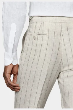 SUITSUPPLY Havana Anzug Sand Gestreift-Männlich Casual Anzüge