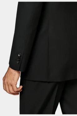 SUITSUPPLY Havana Anzug Schwarz Fischgrätmuster-Männlich Business Anzüge