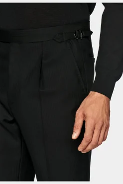 SUITSUPPLY Havana Anzug Schwarz Fischgrätmuster-Männlich Business Anzüge