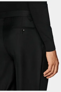 SUITSUPPLY Havana Anzug Schwarz Fischgrätmuster-Männlich Business Anzüge