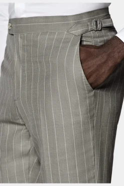 SUITSUPPLY Havana Anzug Taupe Gestreift-Männlich Casual Anzüge