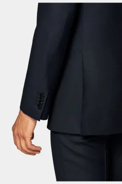 SUITSUPPLY Havana Anzugsakko Navy Birdseye-Muster-Männlich Klassische Sakkos
