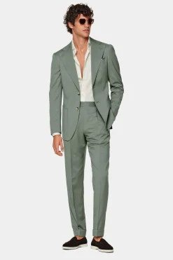 SUITSUPPLY Havana Ganzjahresanzug Mittelgrün-Männlich Formelle Hochzeit