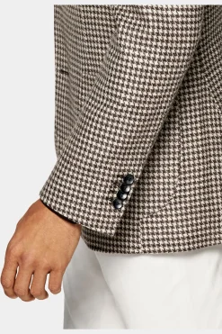 SUITSUPPLY Havana Sakko Braun Hahnentrittmuster-Männlich Klassische Sakkos