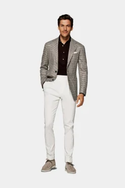 SUITSUPPLY Havana Sakko Braun Hahnentrittmuster-Männlich Klassische Sakkos