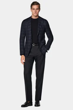 SUITSUPPLY Havana Sakko Dunkelblau Kariert-Männlich Klassische Sakkos