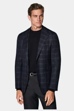 SUITSUPPLY Havana Sakko Dunkelblau Kariert-Männlich Klassische Sakkos