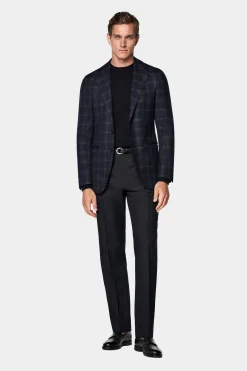 SUITSUPPLY Havana Sakko Dunkelblau Kariert-Männlich Klassische Sakkos