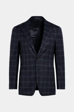 SUITSUPPLY Havana Sakko Dunkelblau Kariert-Männlich Klassische Sakkos