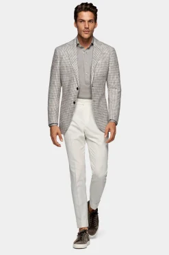 SUITSUPPLY Havana Sakko Grau Hahnentrittmuster-Männlich Klassische Sakkos