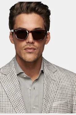 SUITSUPPLY Havana Sakko Grau Hahnentrittmuster-Männlich Klassische Sakkos
