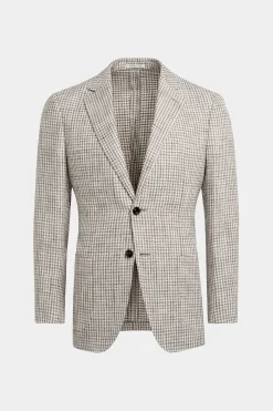 SUITSUPPLY Havana Sakko Grau Hahnentrittmuster-Männlich Klassische Sakkos