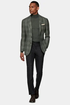 SUITSUPPLY Havana Sakko Grün Kariert-Männlich Klassische Sakkos