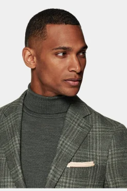 SUITSUPPLY Havana Sakko Grün Kariert-Männlich Klassische Sakkos