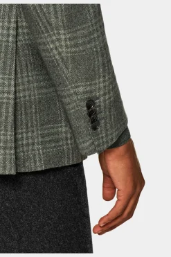 SUITSUPPLY Havana Sakko Grün Kariert-Männlich Klassische Sakkos