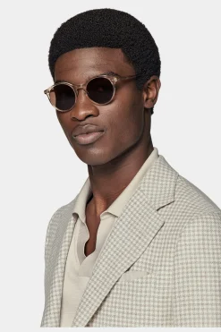 SUITSUPPLY Havana Sakko Hellbraun Hahnentrittmuster-Männlich Klassische Sakkos