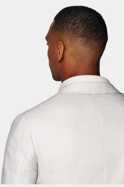 SUITSUPPLY Havana Sakko Hellgrau Fischgrätmuster-Männlich Klassische Sakkos