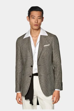 SUITSUPPLY Havana Sakko Mittelbraun Kariert-Männlich Klassische Sakkos