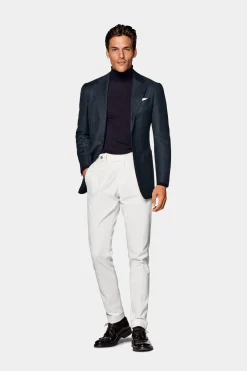 SUITSUPPLY Havana Sakko Navy Hahnentrittmuster-Männlich Klassische Sakkos