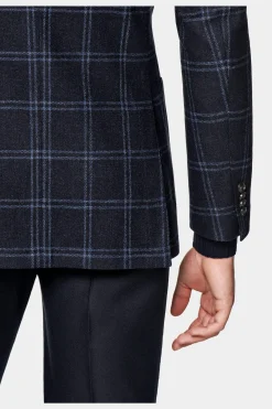 SUITSUPPLY Havana Sakko Navy Kariert-Männlich Klassische Sakkos