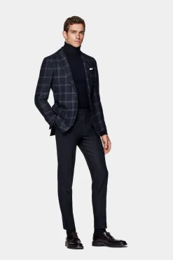 SUITSUPPLY Havana Sakko Navy Kariert-Männlich Klassische Sakkos