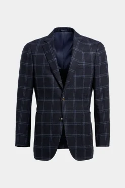 SUITSUPPLY Havana Sakko Navy Kariert-Männlich Klassische Sakkos