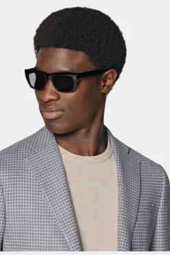 SUITSUPPLY Havana Sakko Purpur Hahnentrittmuster-Männlich Klassische Sakkos
