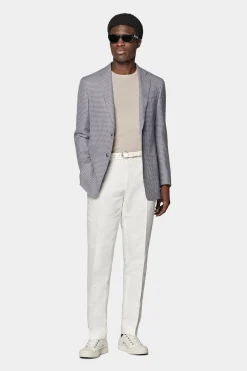 SUITSUPPLY Havana Sakko Purpur Hahnentrittmuster-Männlich Klassische Sakkos