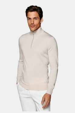 SUITSUPPLY Hellbraun Halber Reißverschluss-Männlich Cardigans & Troyer