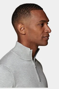 SUITSUPPLY Hellgrau Halber Reißverschluss-Männlich Cardigans & Troyer