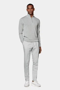 SUITSUPPLY Hellgrau Halber Reißverschluss-Männlich Cardigans & Troyer