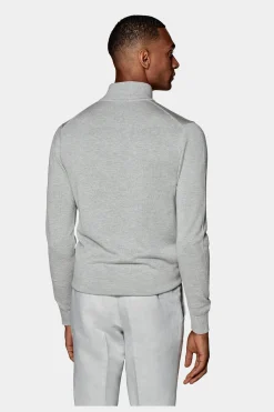 SUITSUPPLY Hellgrau Halber Reißverschluss-Männlich Cardigans & Troyer