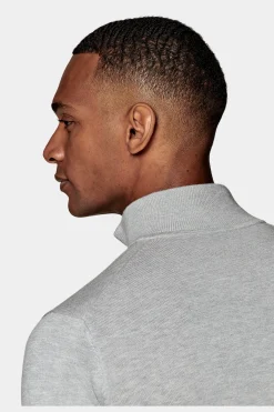 SUITSUPPLY Hellgrau Halber Reißverschluss-Männlich Cardigans & Troyer