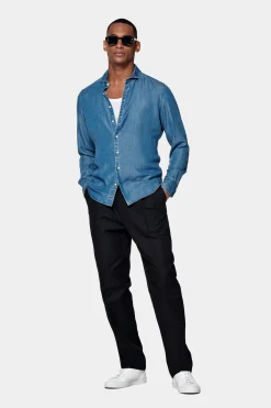 SUITSUPPLY Hemd Blau Slim Fit-Männlich Casual Hemden