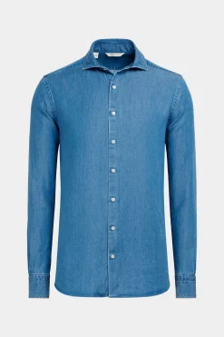 SUITSUPPLY Hemd Blau Slim Fit-Männlich Casual Hemden