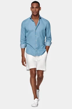 SUITSUPPLY Hemd Blau Slim Fit-Männlich Casual Hemden