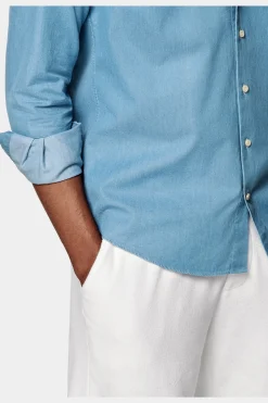 SUITSUPPLY Hemd Blau Slim Fit-Männlich Casual Hemden