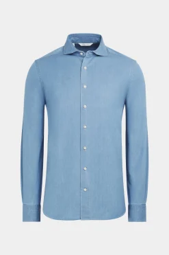 SUITSUPPLY Hemd Blau Slim Fit-Männlich Casual Hemden
