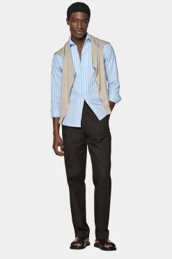 SUITSUPPLY Hemd Blau Wabengewebe Extra Slim Fit-Männlich Klassische Hemden