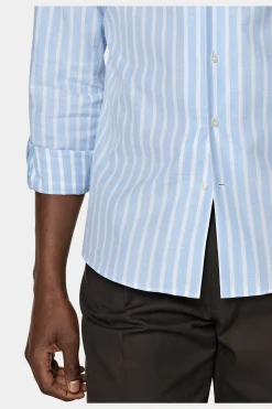 SUITSUPPLY Hemd Blau Wabengewebe Extra Slim Fit-Männlich Klassische Hemden
