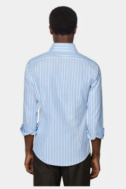 SUITSUPPLY Hemd Blau Wabengewebe Extra Slim Fit-Männlich Klassische Hemden