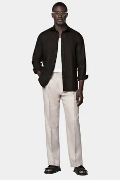 SUITSUPPLY Hemd Dunkelbraun Slim Fit-Männlich Casual Hemden