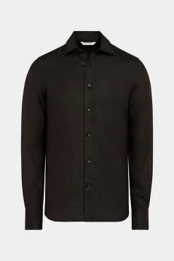 SUITSUPPLY Hemd Dunkelbraun Slim Fit-Männlich Casual Hemden